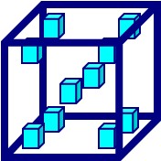 Cube with less little cubes in it